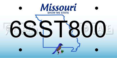 6SST800 Missouri License Plate