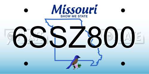 6SSZ800 Missouri License Plate