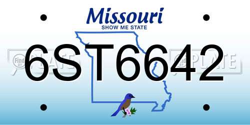 6ST6642 Missouri License Plate