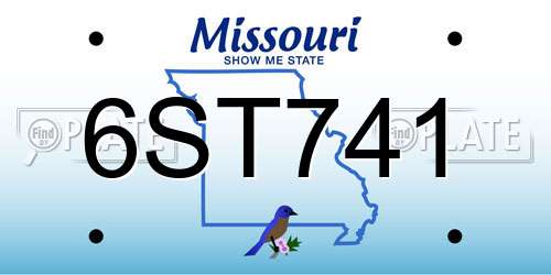 6ST741 Missouri License Plate