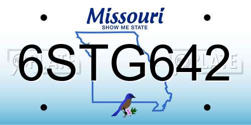 6STG642 Missouri License Plate