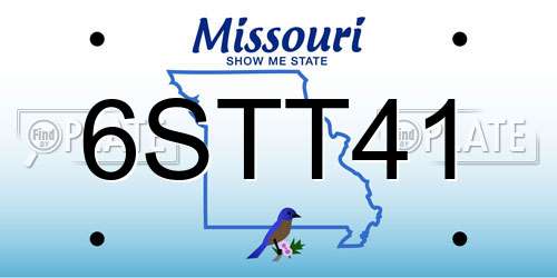 6STT41 Missouri License Plate