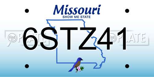 6STZ41 Missouri License Plate