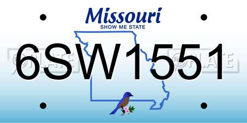 6SW1551 Missouri License Plate