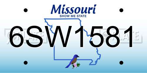 6SW1581 Missouri License Plate