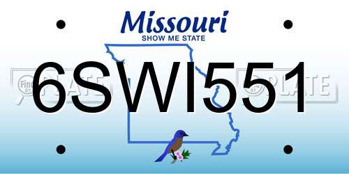 6SWI551 Missouri License Plate