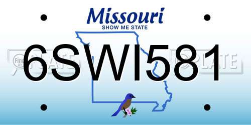 6SWI581 Missouri License Plate