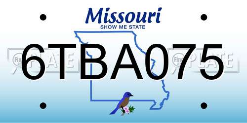 6TBA075 Missouri License Plate