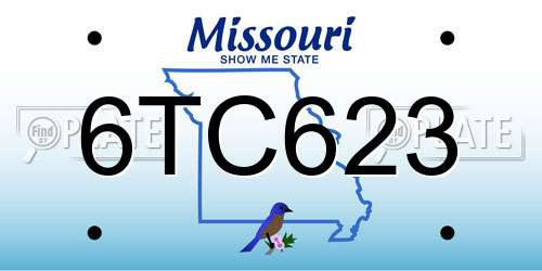 6TC623 Missouri License Plate