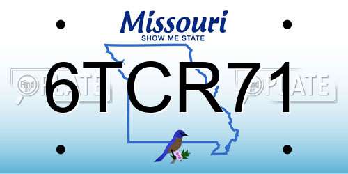 6TCR71 Missouri License Plate