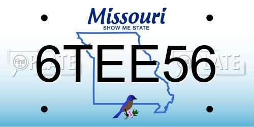 6TEE56 Missouri License Plate