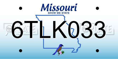 6TLK033 Missouri License Plate