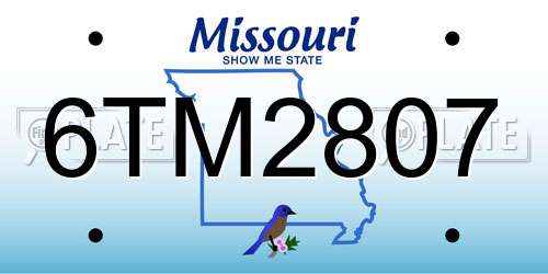 6TM2807 Missouri License Plate