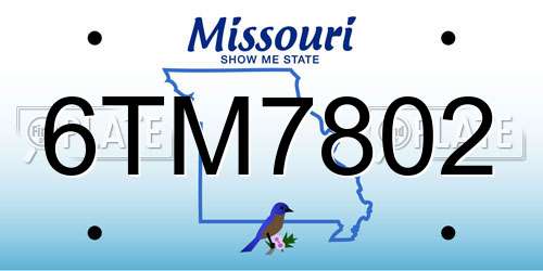 6TM7802 Missouri License Plate