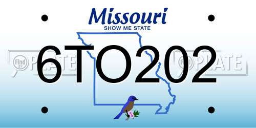 6TO202 Missouri License Plate