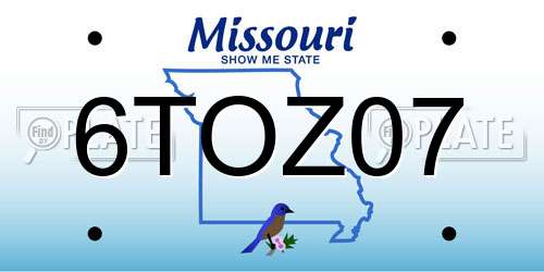 6TOZ07 Missouri License Plate