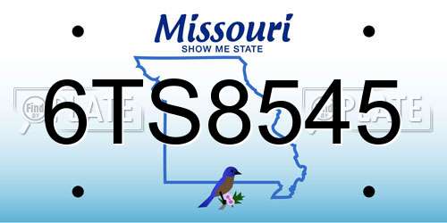 6TS8545 Missouri License Plate