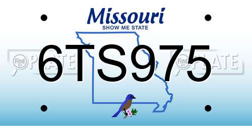 6TS975 Missouri License Plate