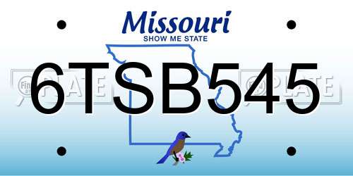 6TSB545 Missouri License Plate