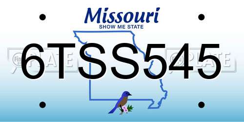 6TSS545 Missouri License Plate