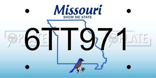 6TT971 Missouri License Plate