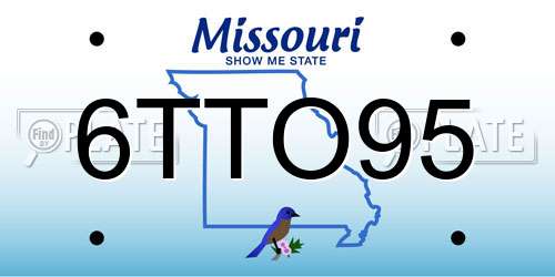 6TTO95 Missouri License Plate