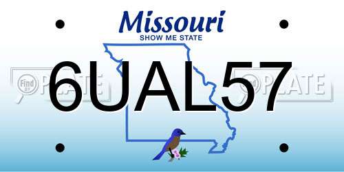6UAL57 Missouri License Plate