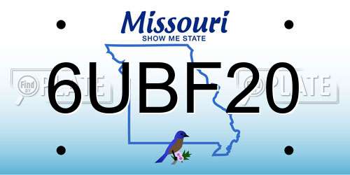 6UBF20 Missouri License Plate