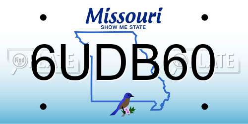 6UDB60 Missouri License Plate