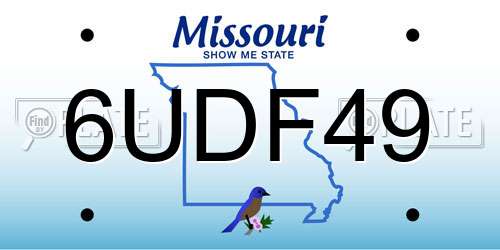 6UDF49 Missouri License Plate