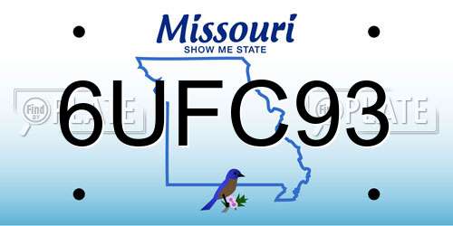 6UFC93 Missouri License Plate