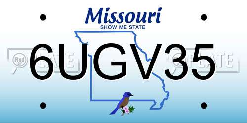 6UGV35 Missouri License Plate