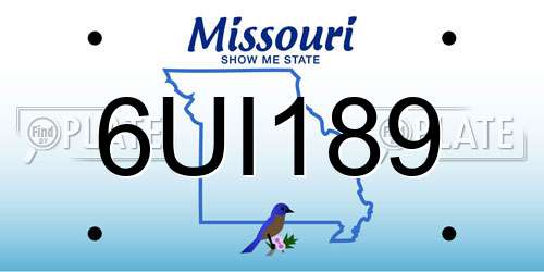 6UI189 Missouri License Plate