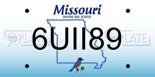 6UII89 Missouri License Plate