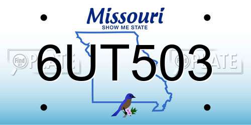 6UT503 Missouri License Plate