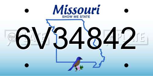 6V34842 Missouri License Plate