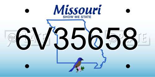 6V35658 Missouri License Plate