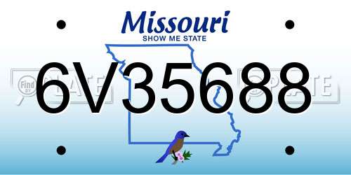 6V35688 Missouri License Plate