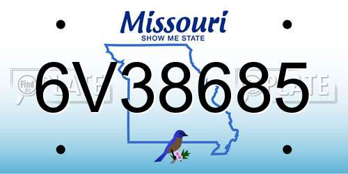6V38685 Missouri License Plate