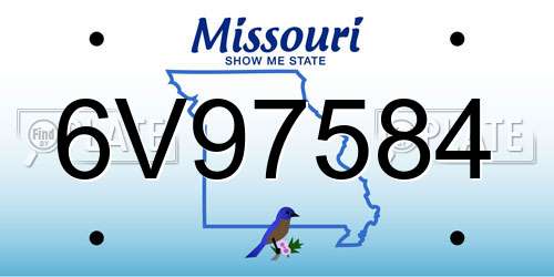 6V97584 Missouri License Plate