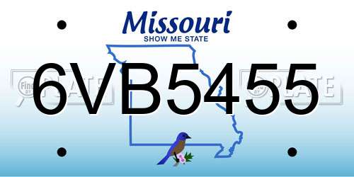 6VB5455 Missouri License Plate