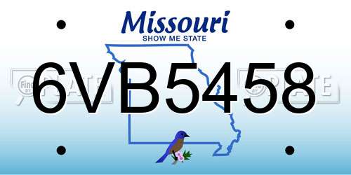 6VB5458 Missouri License Plate