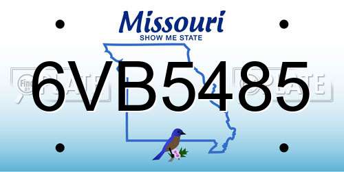 6VB5485 Missouri License Plate