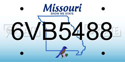 6VB5488 Missouri License Plate