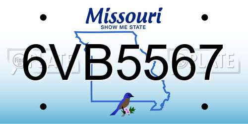 6VB5567 Missouri License Plate