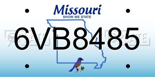 6VB8485 Missouri License Plate