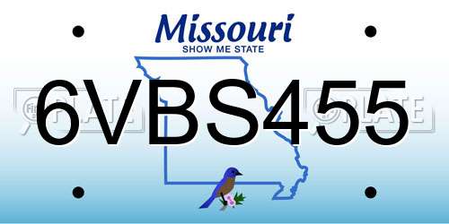 6VBS455 Missouri License Plate