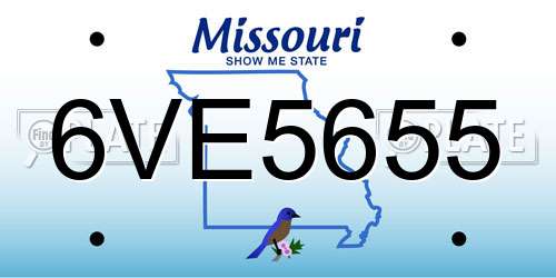 6VE5655 Missouri License Plate