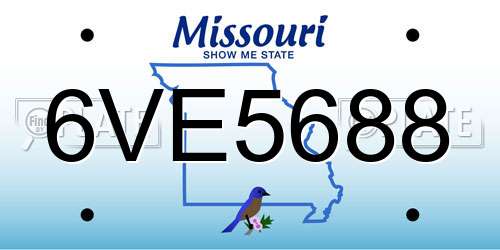 6VE5688 Missouri License Plate