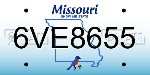 6VE8655 Missouri License Plate